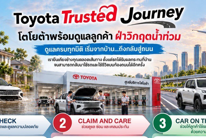 โตโยต้าพร้อมดูแลลูกค้าฝ่าวิกฤตน้ำท่วม